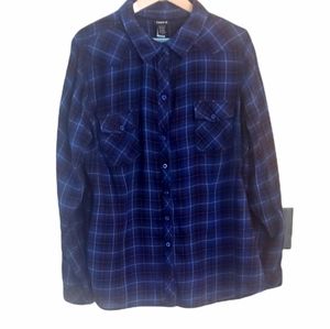 Torrid Plaid Lightweight Button Shirt Sz 2
